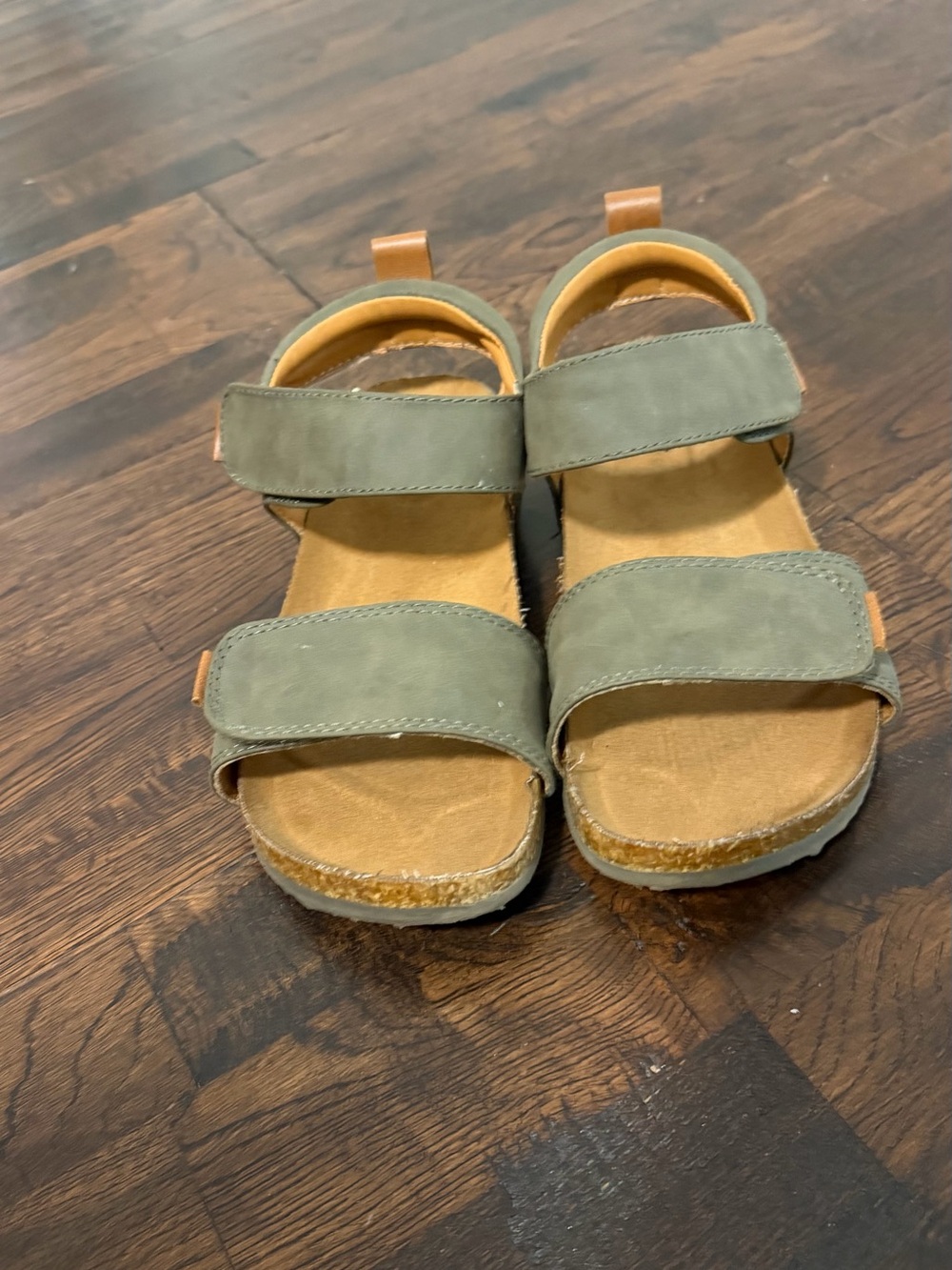 Nordstrom Kids Olive Green Double-Strap Velcro Sandals